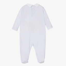 Kissy Kissy-أفرول بيبي غرو قطن لون أزرق مطرز باليد | Childrensalon