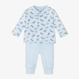 Boys Blue Aeroplane Cotton Set