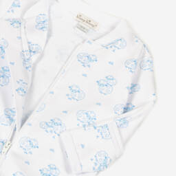 Kissy Kissy-Boys White & Blue Sweet Sheep Pima Cotton Babygrow | Childrensalon