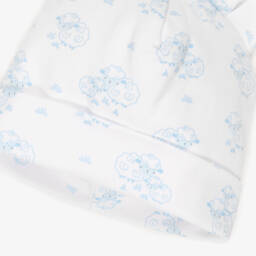 Kissy Kissy-Boys White & Blue Sweet Sheep Pima Cotton Hat with 3D Ears | Childrensalon