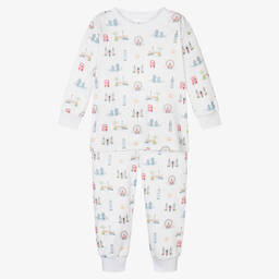 Kissy Kissy-Boys White Cotton London Getaway Pyjamas | Childrensalon