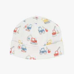 Boys White Digger Print Cotton Hat