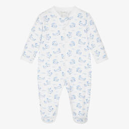 أفارول بيبي غرو قطن بيما لون أبيض وأزرق للأولاد الرضع 