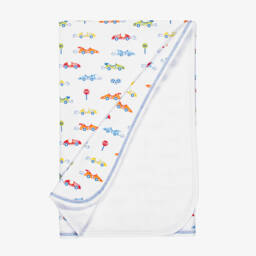  Boys White Sizzling Speedway Pima Cotton Blanket (73cm)