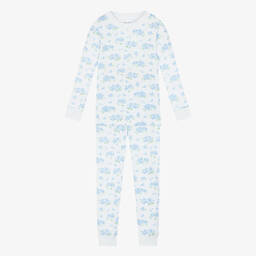 Kissy Kissy-Girls Blue Heavenly Hydrangeas Cotton Pyjamas | Childrensalon