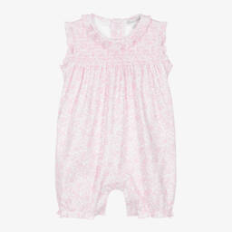 Girls Pink Floral Pima Cotton Country Gardens Shortie