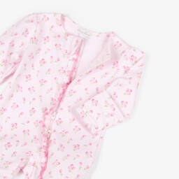 Kissy Kissy-Girls Pink Pima Cotton Timeless Tulips Babygrow | Childrensalon