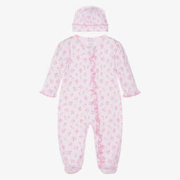 Kissy Kissy-Girls Pink Pima Cotton Timeless Tulips Babygrow Set | Childrensalon