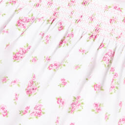Kissy Kissy-Girls White & Pink Roses and Blooms Pima Cotton Romper | Childrensalon