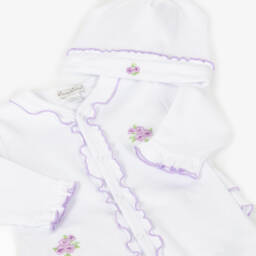 Kissy Kissy-Girls White Roses and Blooms Pima Cotton Babysuit Set | Childrensalon
