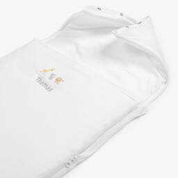 Kissy Kissy-Personalised White Jungle Mates Baby Nest (77cm) | Childrensalon