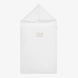 Kissy Kissy-Personalised White Jungle Mates Baby Nest (77cm) | Childrensalon