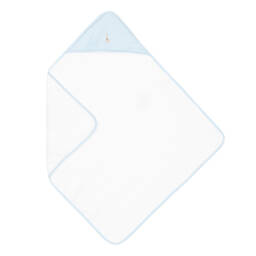 Kissy Kissy-White & Blue Cotton Hooded Towel & Mitt Set | Childrensalon