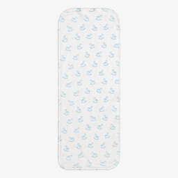 White & Blue Gingham Rockers Pima Cotton Burp Cloth (49cm)