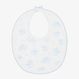 White & Blue Sweet Sheep Pima Cotton Bib
