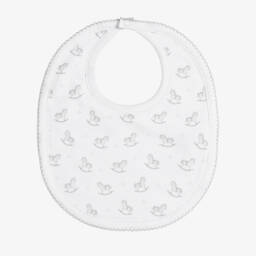White Gingham Rockers Pima Cotton Bib