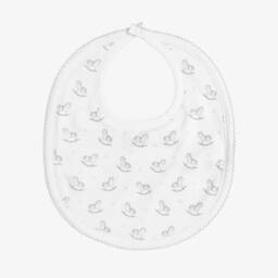 White & Grey Gingham Rockers Pima Cotton Bib
