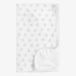 White & Grey Gingham Rockers Pima Cotton Blanket (73cm)