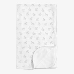 White & Grey Gingham Rockers Pima Cotton Blanket (73cm)