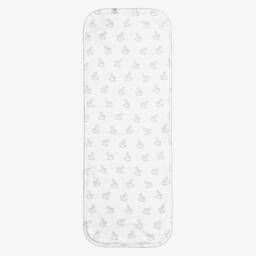 White & Grey Gingham Rockers Pima Cotton Burp Cloth (49cm)