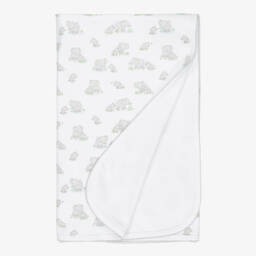 White & Grey Pima Cotton Elephant Esprit Blanket (73cm)