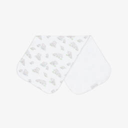 White & Grey Pima Cotton Elephant Esprit Burp Cloth (48cm)