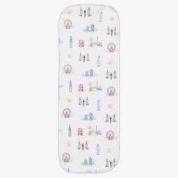 Kissy Kissy-White London Getaway Burping Cloth (48cm) | Childrensalon