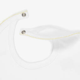 Kissy Kissy-White Pima Cotton Baby Bibs with Hand-Embroidered Duck | Childrensalon