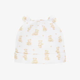 قبعة بيضاء من قطن بيما نقي للرضع