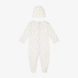 White Pima Cotton Cheery Chicks Babysuit Set