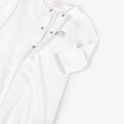 Kissy Kissy-White Pima Cotton Converter Gown with Embroidered Sheep | Childrensalon