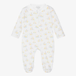 White Pima Cotton Duck Pond Paddles Babygrow