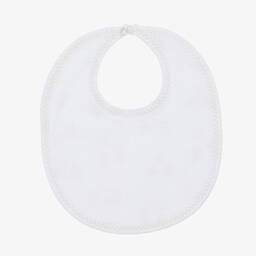 Kissy Kissy-White Pima Cotton Honey Bear Cubs Bib | Childrensalon