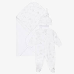 بدلة أطفال بيضاء من قطن بيما للبنات