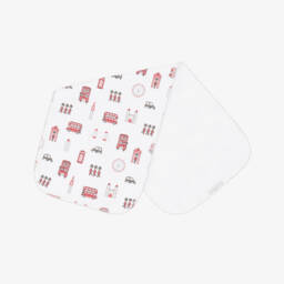 White Red London Print Muslin