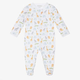 Кремовый хлопковый боди с сафари принтом для малышей