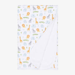 Кремовое хлопковое одеяло с сафари принтом для детей