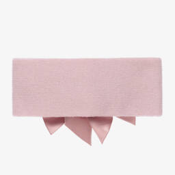 La Perla-Pink Wool Bow Headband | Childrensalon