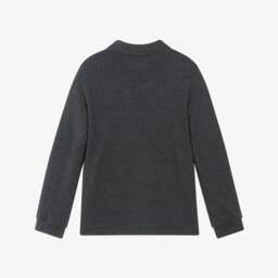 Lacoste-Рубашка поло с длинными рукавами из хлопкового пике серая для мальчиков | Childrensalon