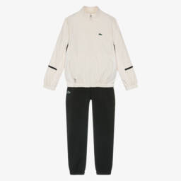 Lacoste-Boys White Cotton Piqué Short-Sleeve Polo Shirt | Childrensalon