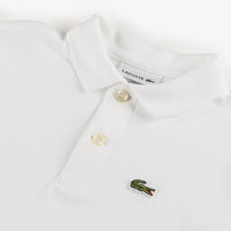 Lacoste-Рубашка поло с длинными рукавами белая для мальчиков | Childrensalon