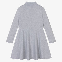 Lacoste-Girls Grey Cotton Polo Dress | Childrensalon