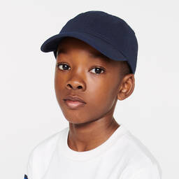 Lacoste-Navy Blue Cotton Twill Crocodile Cap | Childrensalon