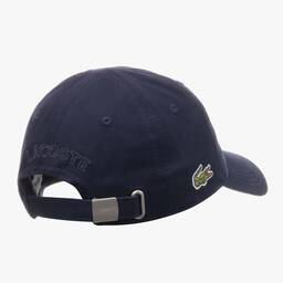 Lacoste-Navy Blue Cotton Twill Crocodile Cap | Childrensalon