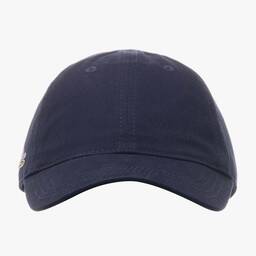 Lacoste-Navy Blue Cotton Twill Crocodile Cap | Childrensalon