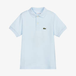 Lacoste-توب بولو قطن بيكيه لون أزرق فاتح | Childrensalon