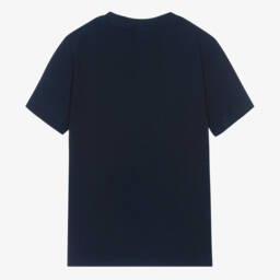 Lacoste-Teen Navy Blue Organic Cotton Crocodile T-Shirt | Childrensalon
