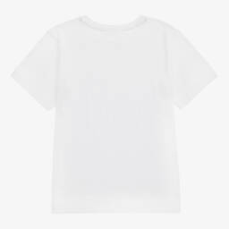 Lacoste-تيشيرت بشعار التمساح قطن لون أبيض | Childrensalon