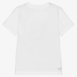 Lacoste-White Ultra-Dry Crocodile Logo T-Shirt | Childrensalon