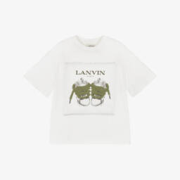 Lanvin-Boys Green Cotton Hooded Zip-Up Top with Snake Curb Laces | Childrensalon